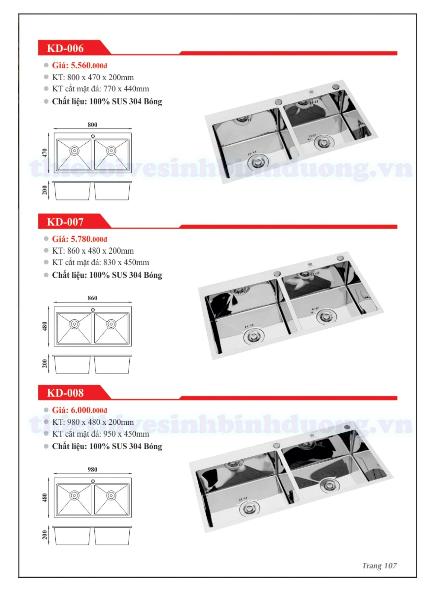 Chậu rửa chén inox Kassani KD-006